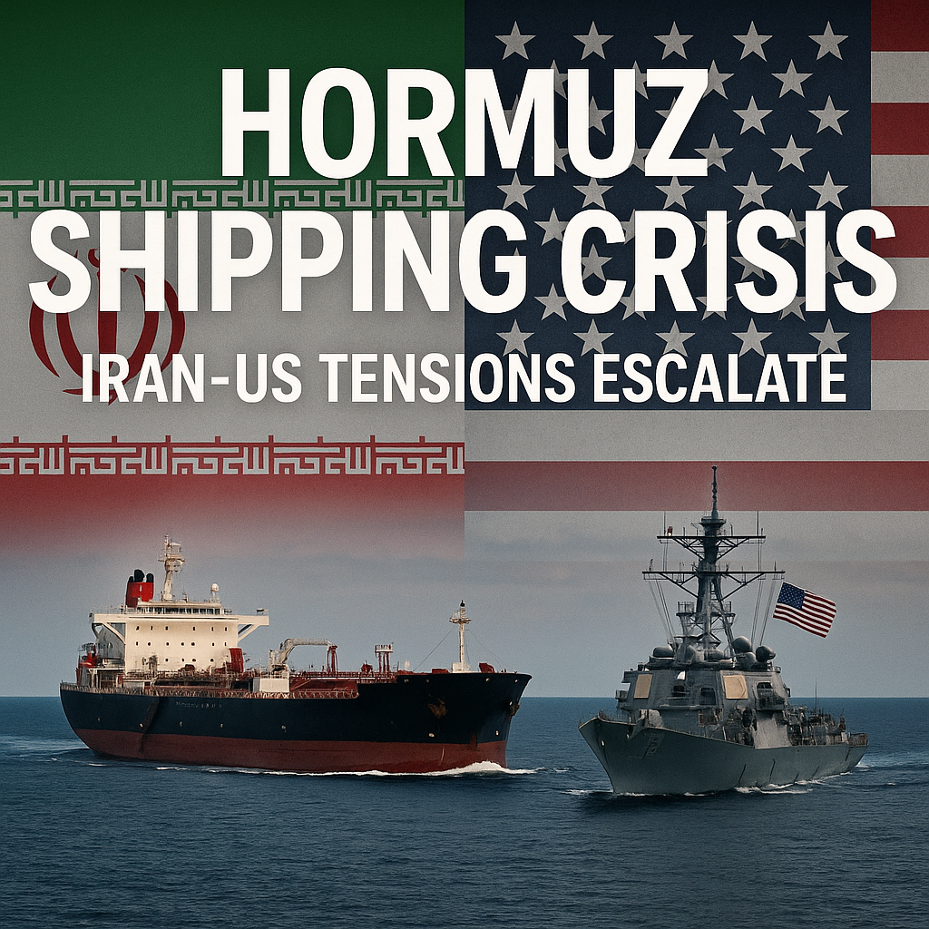 Illustration of Hormuz Shipping Crisis: Iran-US Tensions Escalate