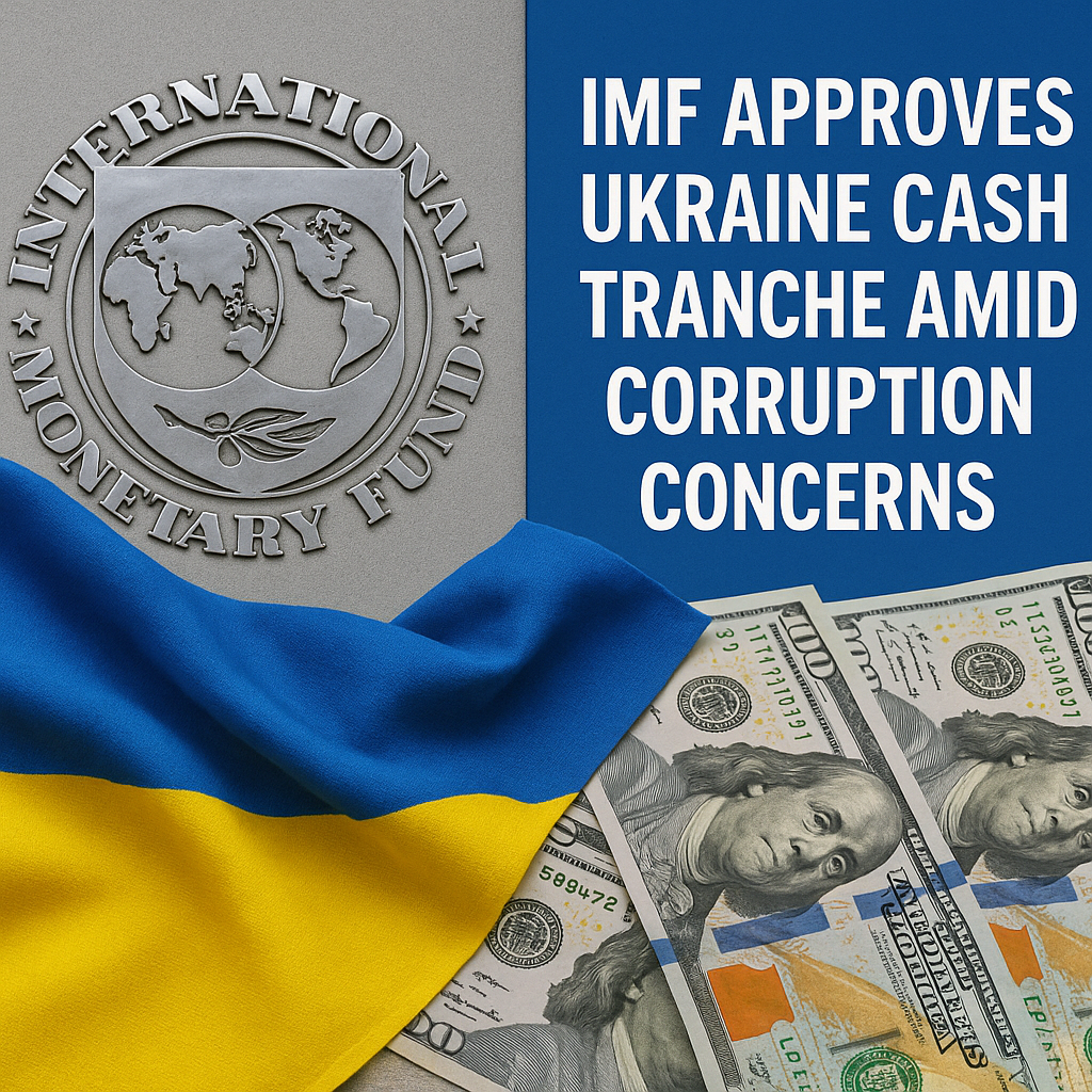 Illustration of IMF Approves Ukraine Cash Tranche Amid Corruption Concerns