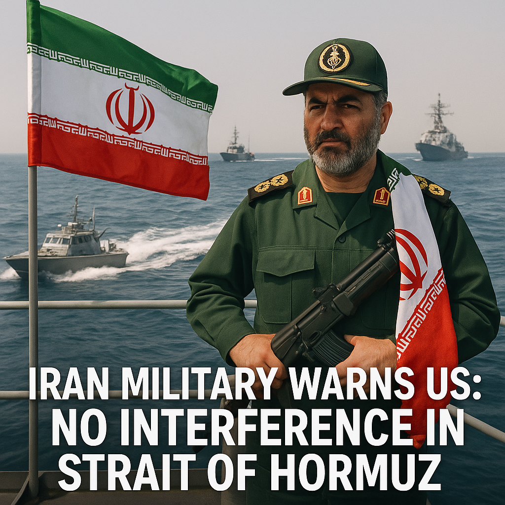Illustration of Iran Military Warns US: No Interference in Strait of Hormuz