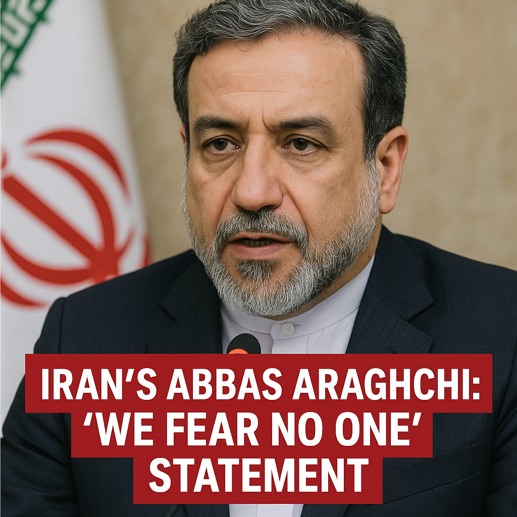 Illustration of Iran's Abbas Araghchi: 'We Fear No One' Statement