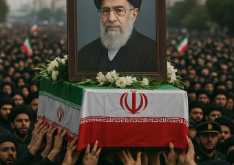 Illustration of Iran's Last Supreme Leader Funeral: A Historical Insight