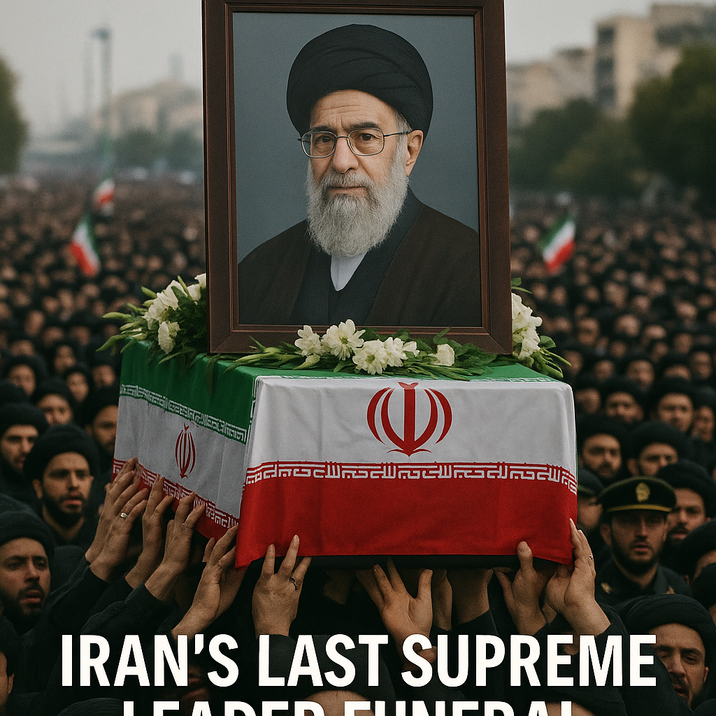 Illustration of Iran's Last Supreme Leader Funeral: A Historical Insight