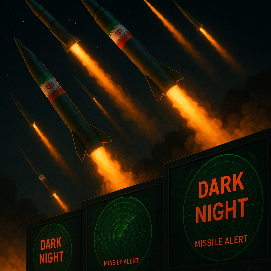 Illustration of Iran's Missiles Unleash 'Dark Night' on US Radars