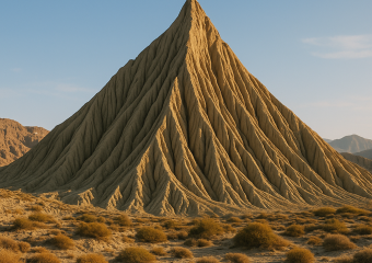 Illustration of Iran's Pickaxe Mountain: A Hidden Natural Wonder