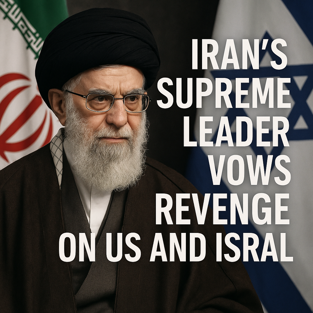 Illustration of Iran's Supreme Leader Vows Revenge on US and Israel