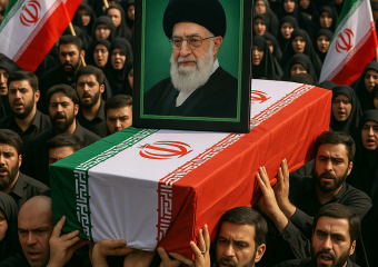 Illustration of Iran's Week of Funeral Ceremonies for Slain Khamenei