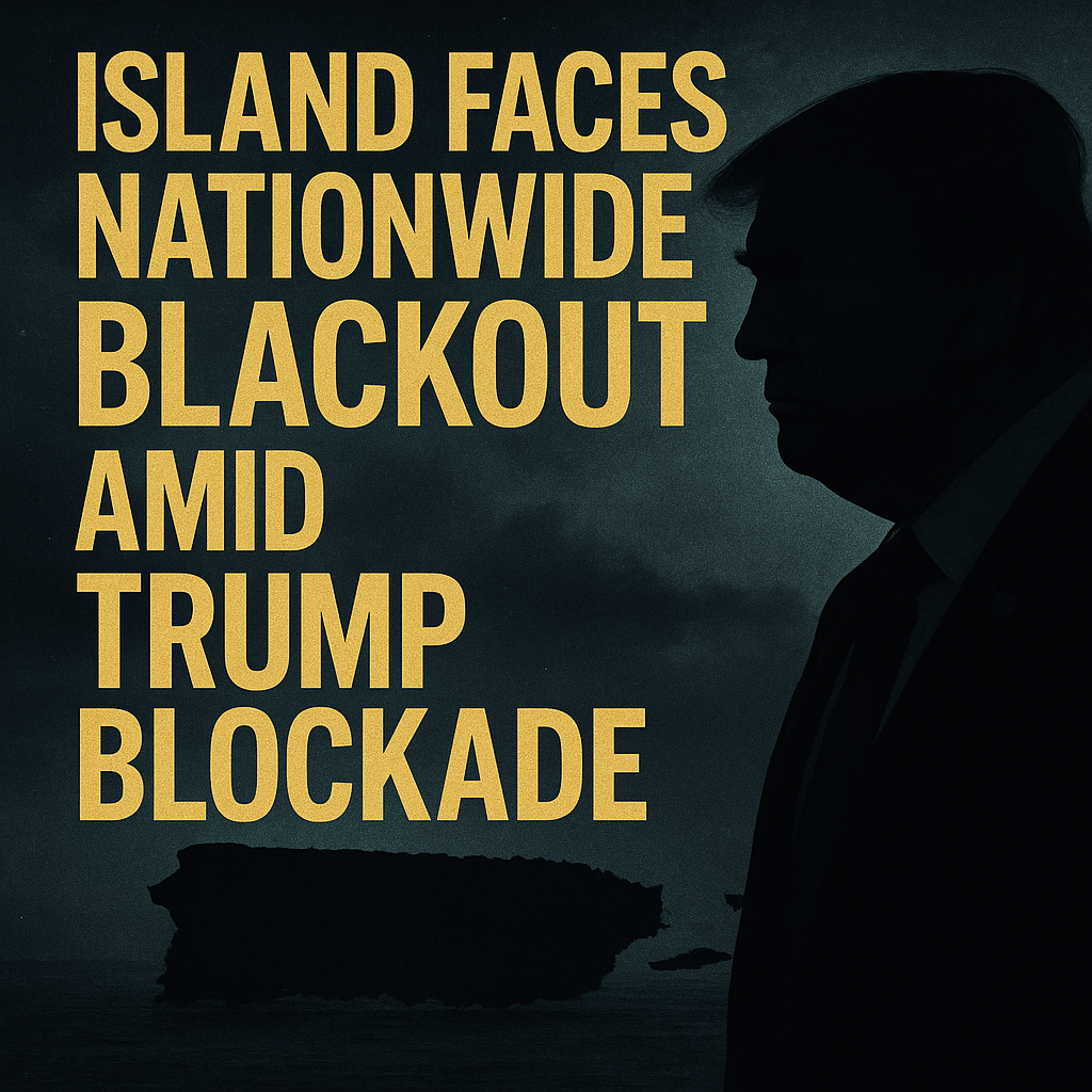 Illustration of Island Faces Nationwide Blackout Amid Trump Blockade