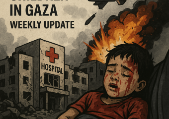 Illustration of Israel Attacks Hospitals and Children in Gaza Weekly Update
