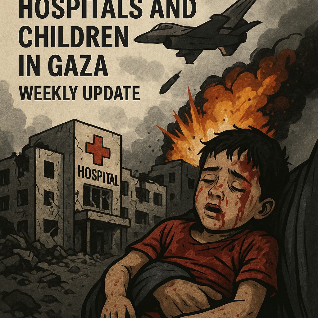 Illustration of Israel Attacks Hospitals and Children in Gaza Weekly Update