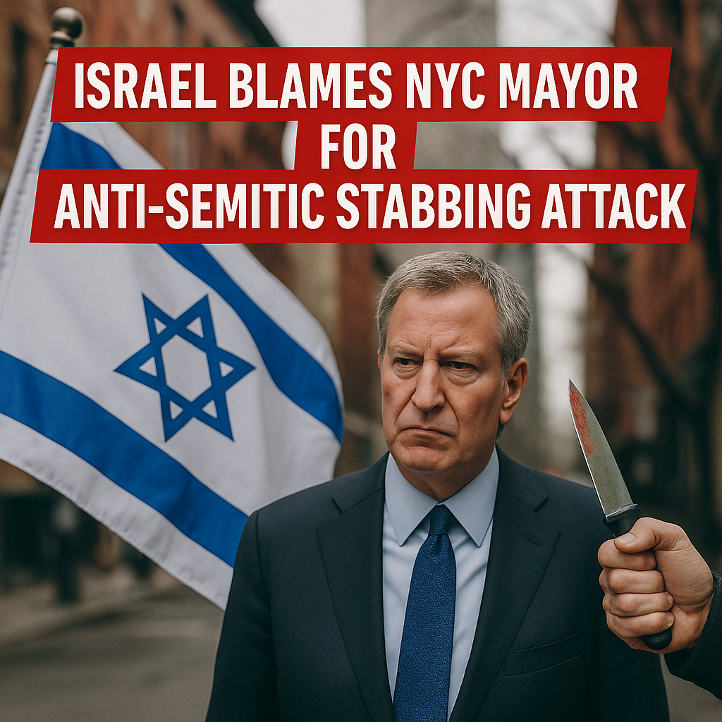Illustration of Israel Blames NYC Mayor for Anti-Semitic Stabbing Attack