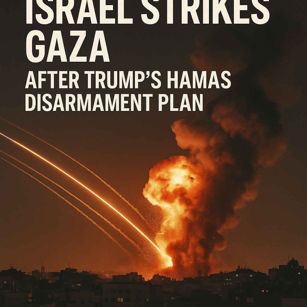 Illustration of Israel Strikes Gaza After Trump's Hamas Disarmament Plan