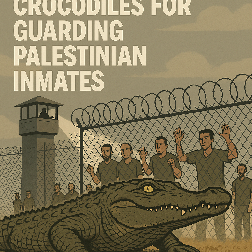 Illustration of Israel to Use Crocodiles for Guarding Palestinian Inmates