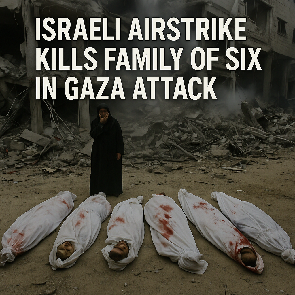 Illustration of Israeli Airstrike Kills Family of Six in Gaza Attack