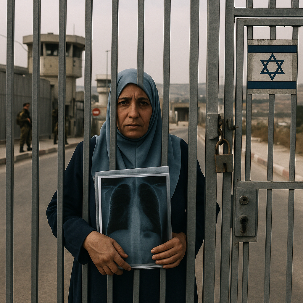 Illustration of Israeli Closures Trap West Bank Patients Without Freedom