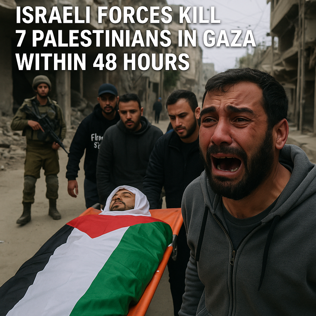 Illustration of Israeli Forces Kill 7 Palestinians in Gaza Within 48 Hours