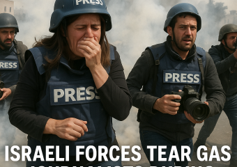 Illustration of Israeli Forces Tear Gas Journalists During Nablus Shootout