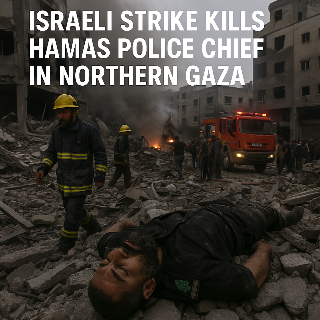 Illustration of Israeli Strike Kills Hamas Police Chief in Northern Gaza