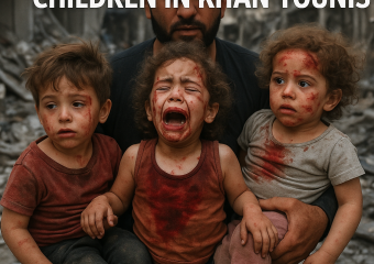 Illustration of Israeli Strike Wounds Children in Khan Younis