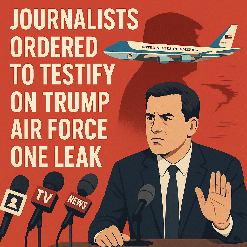 Illustration of Journalists Ordered to Testify on Trump Air Force One Leak