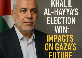 Illustration of Khalil al-Hayya’s Election Win: Impacts on Gaza's Future