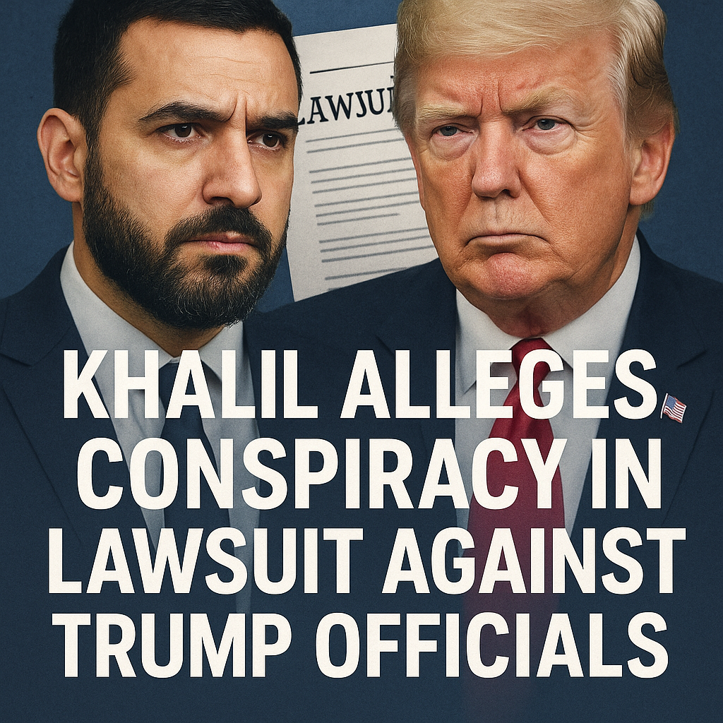 Illustration of Khalil Alleges Conspiracy in Lawsuit Against Trump Officials
