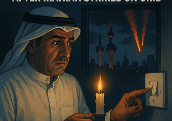 Illustration of Kuwaitis Ration Electricity After Iranian Strikes on Grid