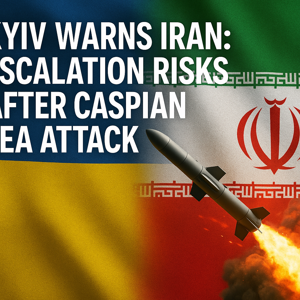Illustration of Kyiv Warns Iran: Escalation Risks After Caspian Sea Attack