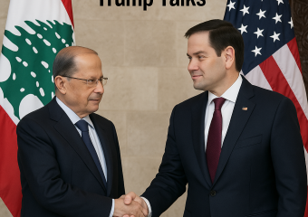 Illustration of Lebanon’s President Aoun Meets Rubio Before Trump Talks
