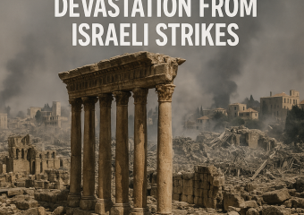 Illustration of Lebanon's Historic Sites: Devastation from Israeli Strikes