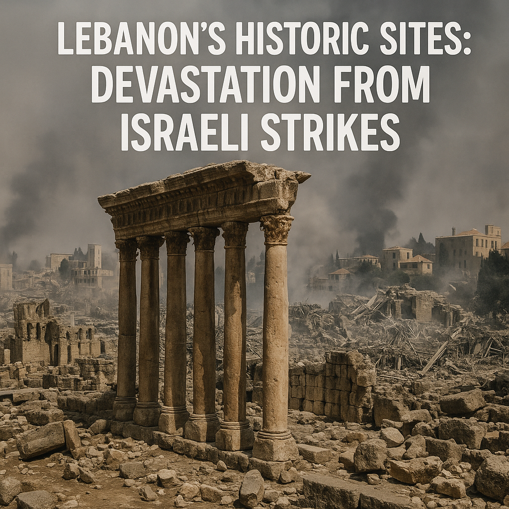 Illustration of Lebanon's Historic Sites: Devastation from Israeli Strikes