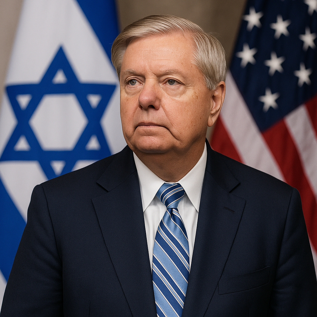 Illustration of Lindsey Graham's Legacy: Israel Advocate and Trump Ally