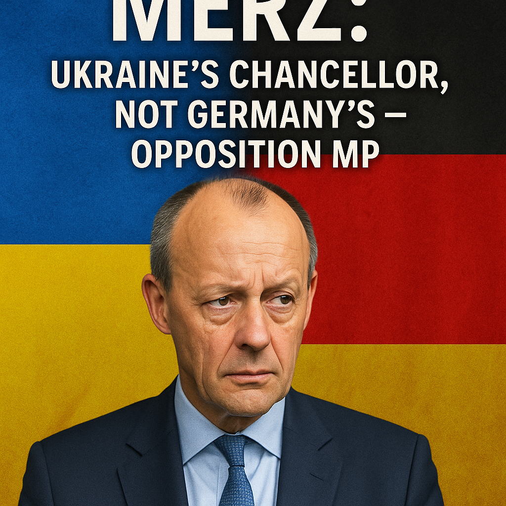 Illustration of Merz: Ukraine's Chancellor, Not Germany’s – Opposition MP