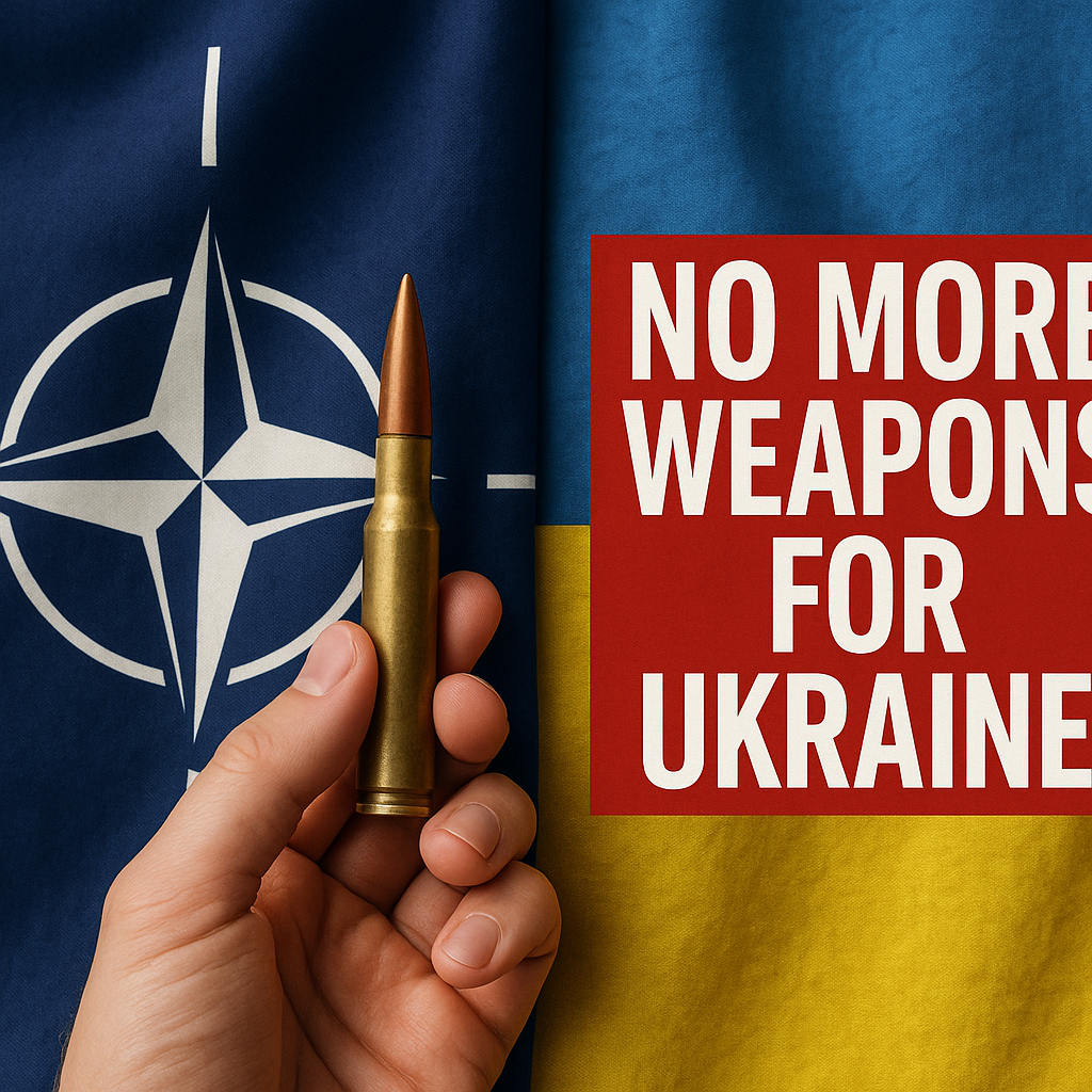 Illustration of NATO Nation Declares No More Weapons for Ukraine