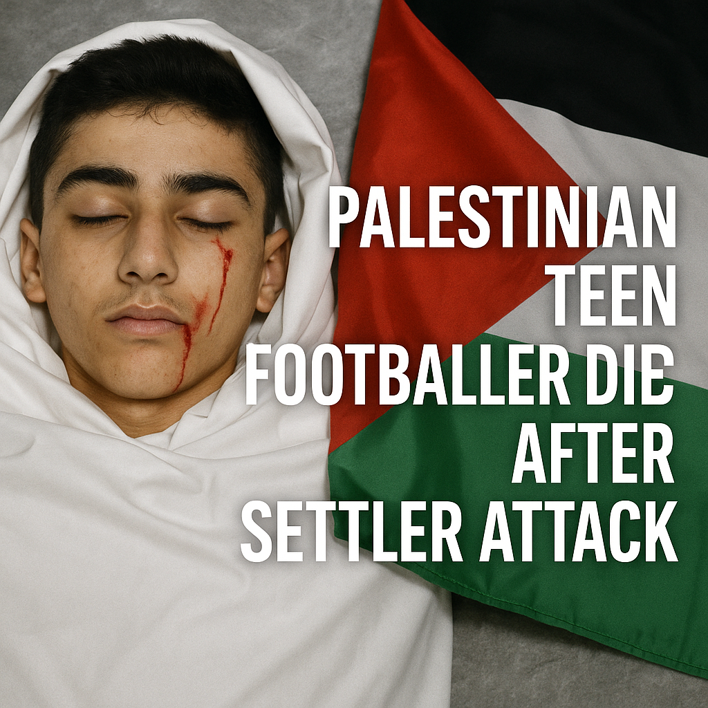 Illustration of Palestinian Teen Footballer Dies After Settler Attack