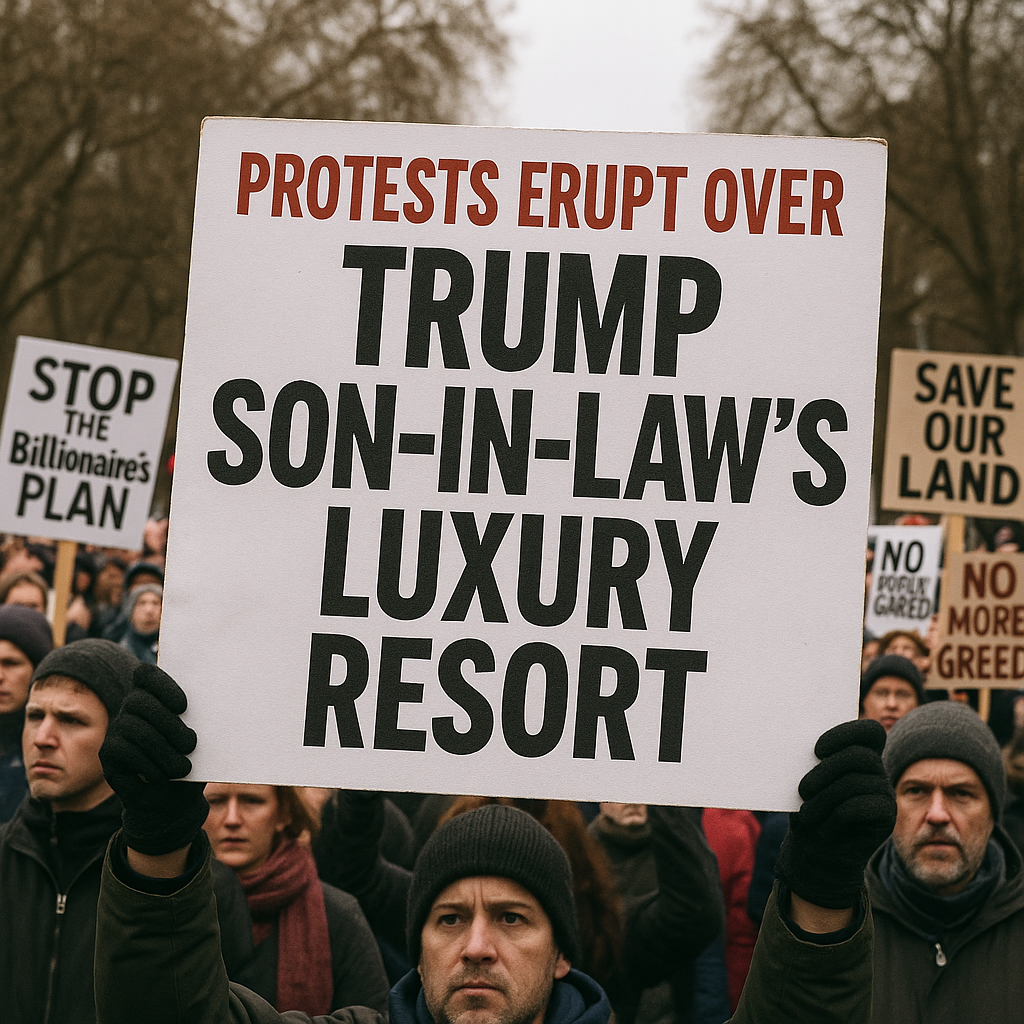 Illustration of Protests Erupt Over Trump Son-in-Law's Luxury Resort