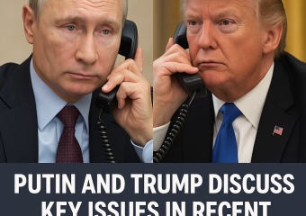 Illustration of Putin and Trump Discuss Key Issues in Recent Kremlin Call