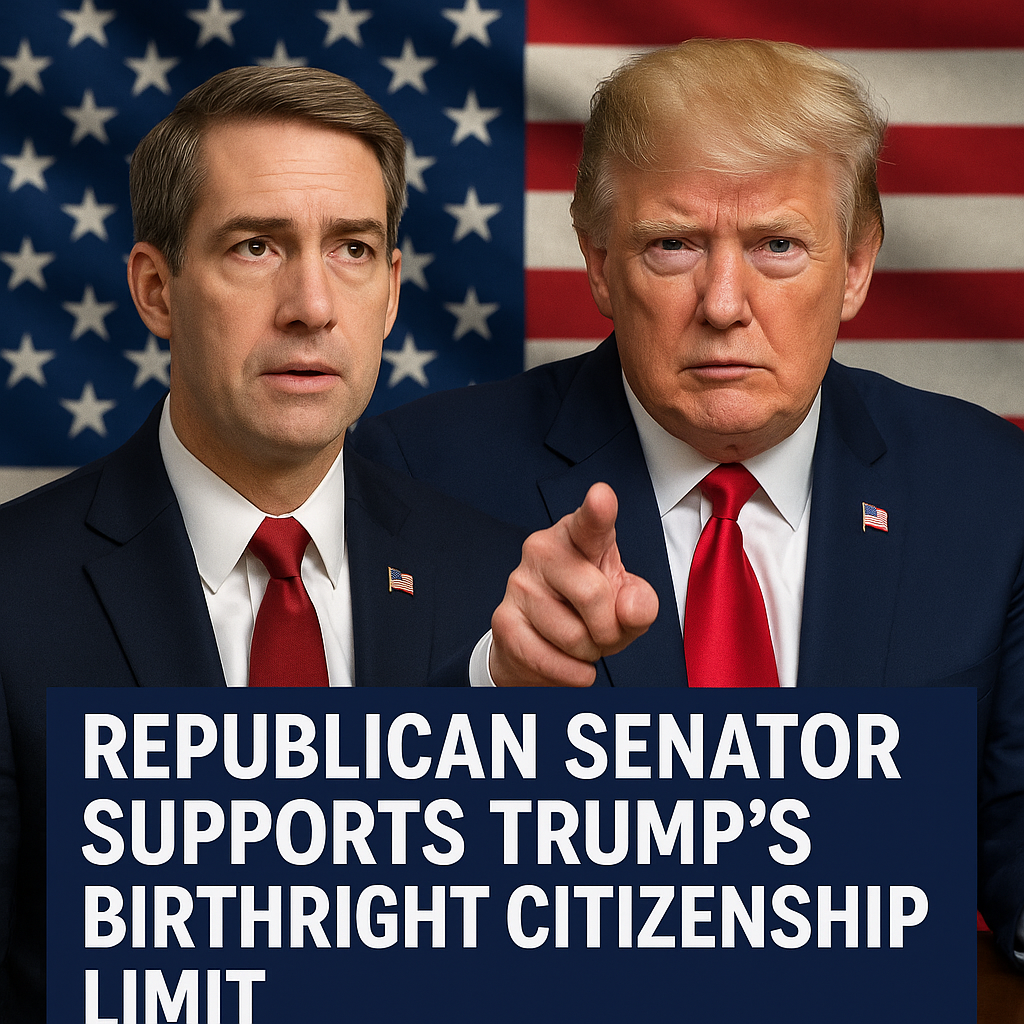 Illustration of Republican Senator Supports Trump's Birthright Citizenship Limit