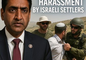 Illustration of Ro Khanna Details Harassment by Israeli Settlers