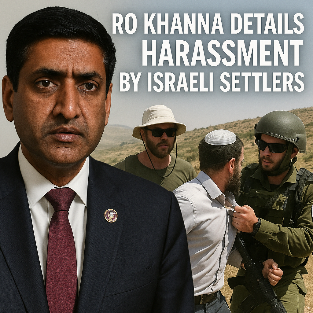 Illustration of Ro Khanna Details Harassment by Israeli Settlers