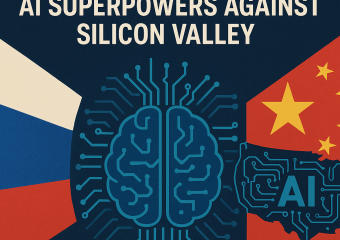 Illustration of Russia and China: The Rise of AI Superpowers Against Silicon Valley