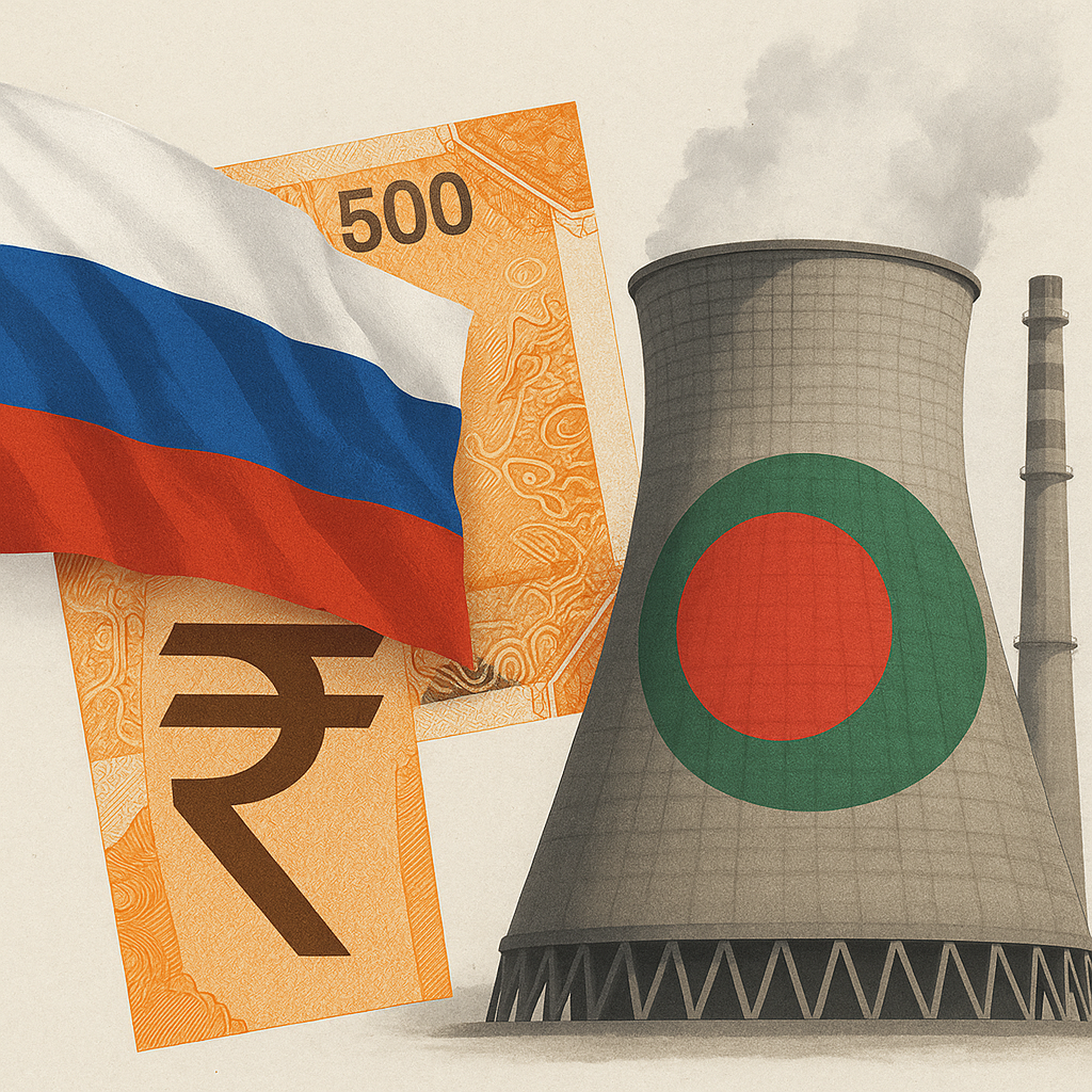 Illustration of Russia Considers Indian Rupee Payments for Bangladesh Nuclear Plant