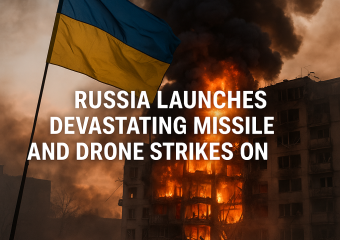 Illustration of Russia Launches Devastating Missile and Drone Strikes on Ukraine