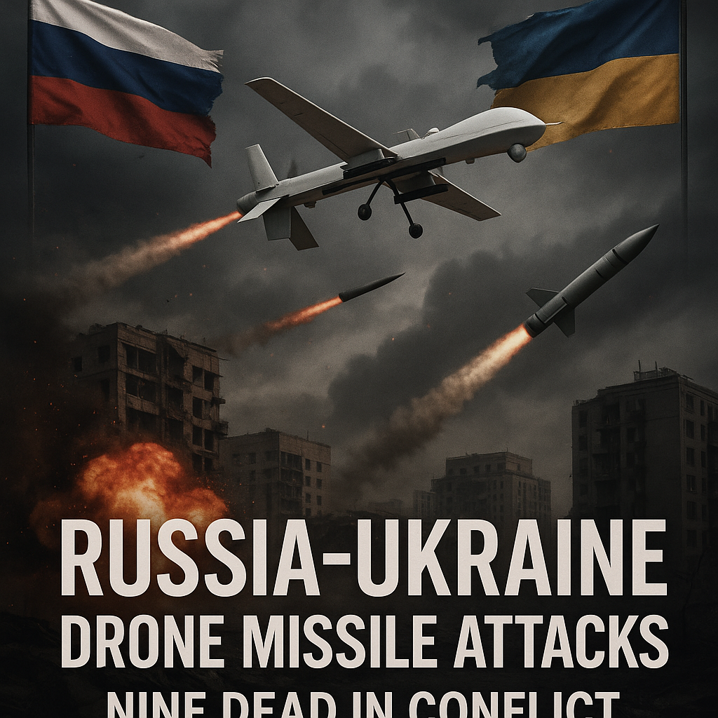 Illustration of Russia Ukraine Drone Missile Attacks: Nine Dead in Conflict