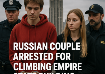 Illustration of Russian Couple Arrested for Climbing Empire State Building