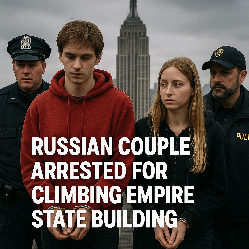 Illustration of Russian Couple Arrested for Climbing Empire State Building