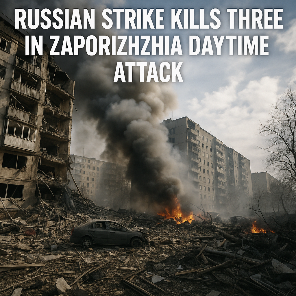 Illustration of Russian Strike Kills Three in Zaporizhzhia Daytime Attack
