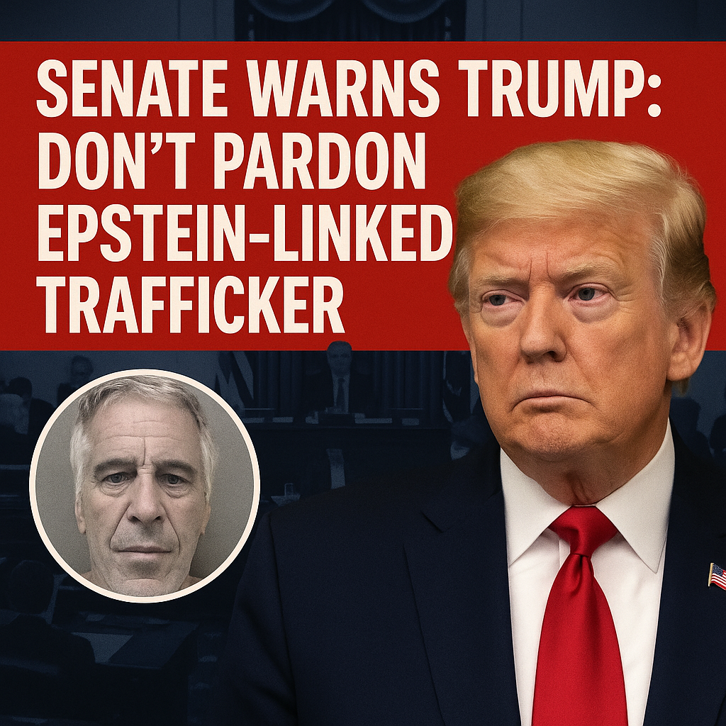 Illustration of Senate Warns Trump: Don't Pardon Epstein-Linked Trafficker