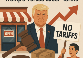 Illustration of Small Businesses Challenge Trump’s ‘Forced Labor’ Tariffs