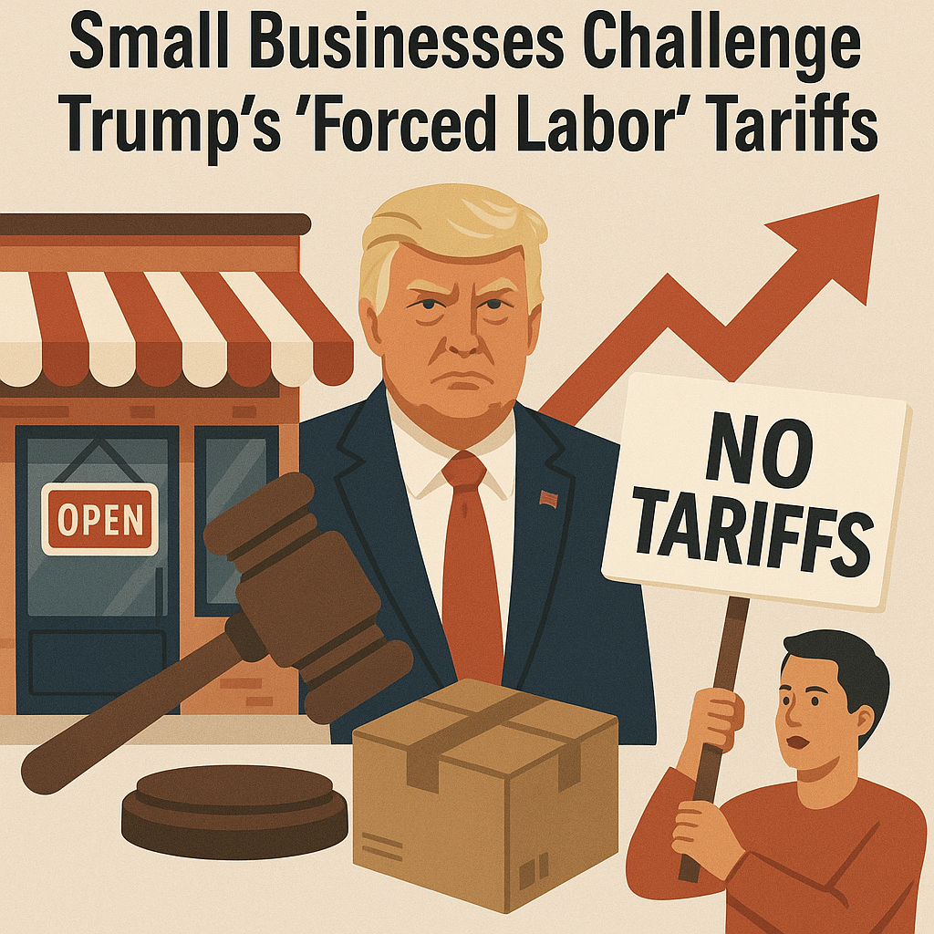 Illustration of Small Businesses Challenge Trump’s ‘Forced Labor’ Tariffs