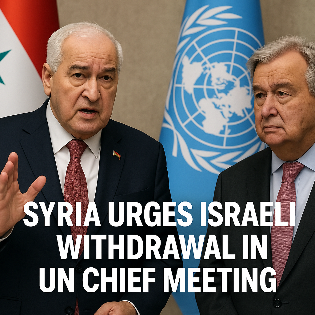 Illustration of Syria Urges Israeli Withdrawal in UN Chief Meeting